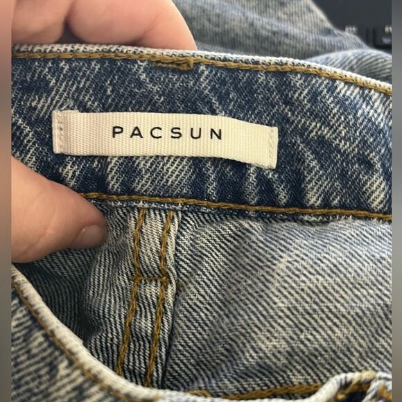 Pacsun Denim High Rise Straight Leg Acid Wash Jeans Button Fly Size 25 - Picture 6 of 8